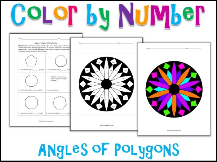 Angles of polygons coloring activity