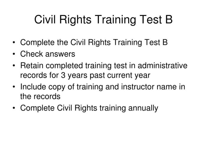 Civil rights training quiz answers texas