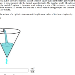 Water is leaking out of an inverted conical tank