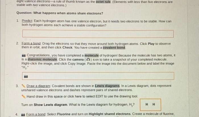 Student exploration covalent bonds answer key