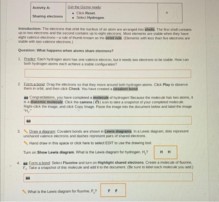 Student exploration covalent bonds answer key