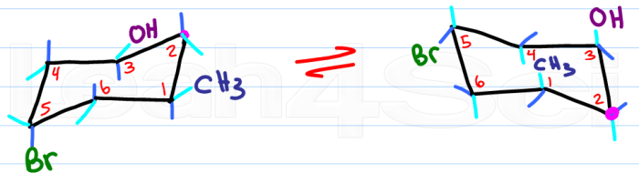 What is the alternate chair conformation of the following compound