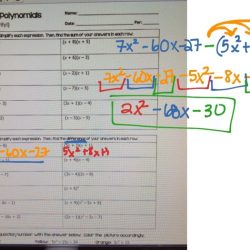 Multiplying polynomials coloring worksheet with answers